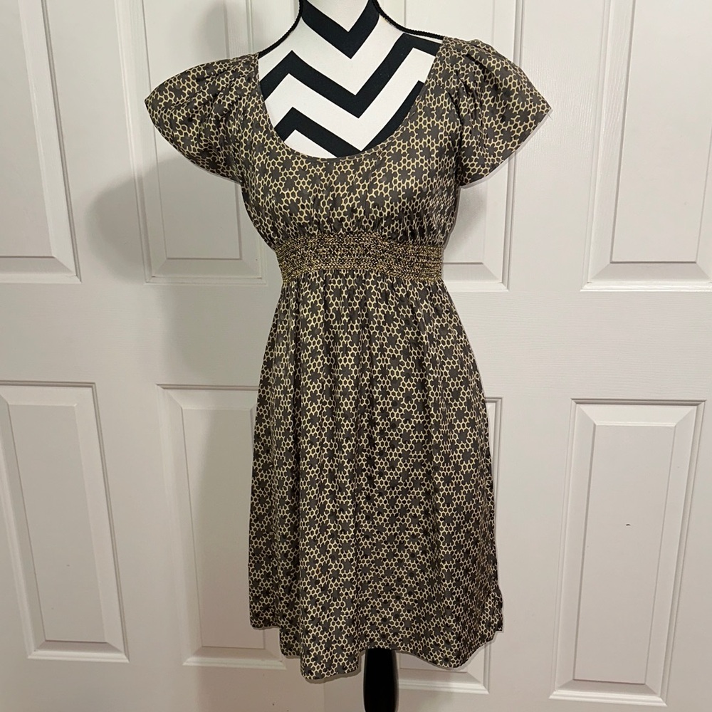 Corey Lynn Calter Gray Patterned Silk Dress